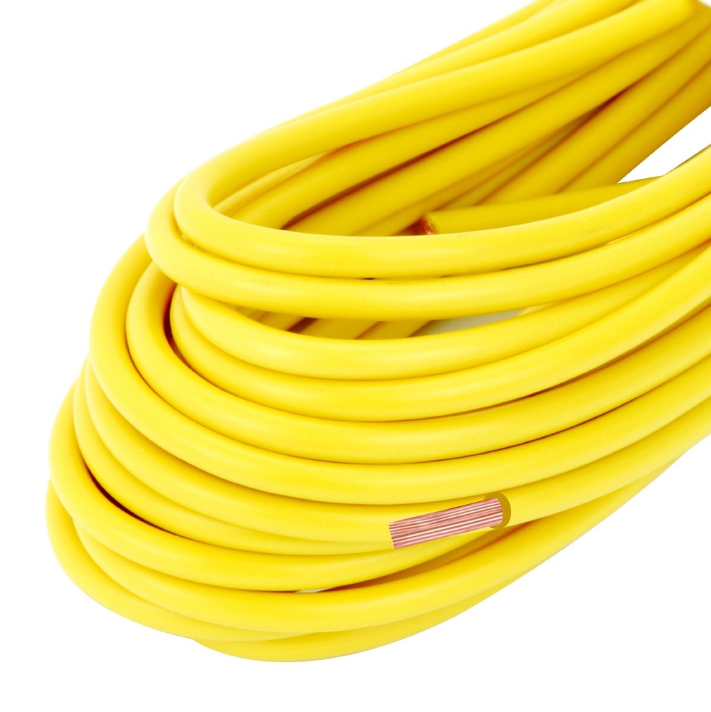 25ft 12 GA Gauge Primary Wire Power Cable Turn On Hook Up Remote Yellow Copper