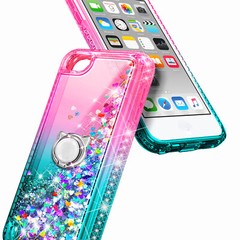 For iPod Touch 5th 6th 7th Case Glitter Ring Holder + Lanyard & Screen Protector
