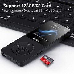 RUIZU 8GB MP3 Player w/ Bluetooth 5.3 FM Radio Voice Recorder Up to 128GB Black
