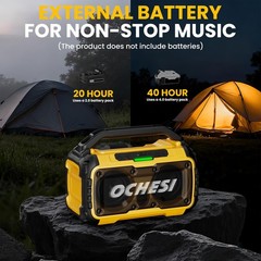 Cordless Bluetooth Speaker for DeWalt 20V Max Batteries, 80W Portable Jobsite…
