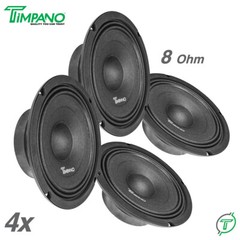 4x Timpano Shallow Mount 8″ PRO Audio Speakers TPT-MB8-8 SLIM 8 Ohm 2800 Watts