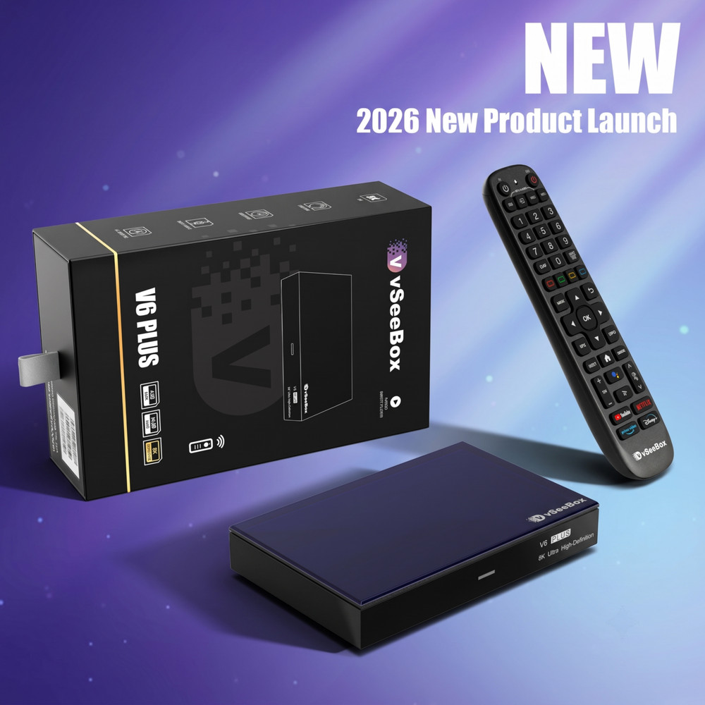 VseeBox V6 Plus 2026 Latest Release – Android 14 TV Box with Voice Remote, Free