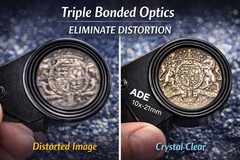 10x21mm UV/LED Triplet Illuminated Loupe-Dual Light (white & UV) Magnifier USA