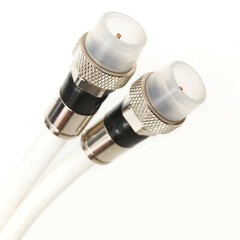 3GHz TWIN DUAL LINE RG6 COAX CABLE 18AWG WEATHER BOOT FITTINGS, CUT UP TO 200FT