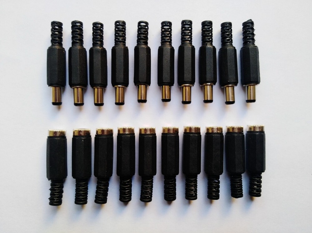 10sets DC Power 5.5×2.5mm Male Female Plug Jack Connector Cable Socket CCTV B209