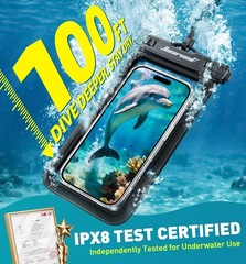 2 Pack IPX8 Waterproof Phone Pouches, fits phones up to 8.9 inches