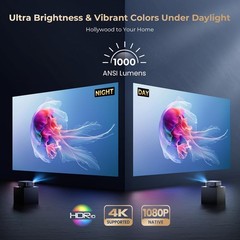 4K Support Projector WiFi6 Bluetooth NetfIix DoIby Auto Focus 1080p Home Theater