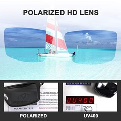 FEISEDY Polarized Lightweight Sports Sunglasses for Men Running 58mm, Black