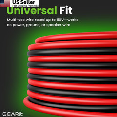 GEARit 10 Gauge Wire 200 Ft Total 10 AWG CCA Power Ground Cable Red Blck FROM US