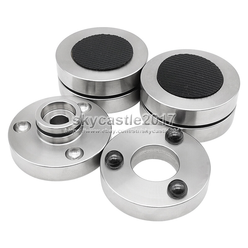 4pcs 46mm Stainless Steel Speaker Spike Pad Ball Shockproof Isolation Stand Feet