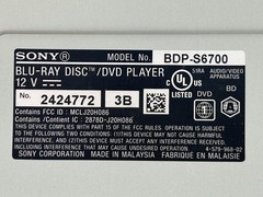 2007 SONY Blu-Ray 3D DVD Player Wi-Fi BDP-S6700 With remote 110/12V HDMI Tested