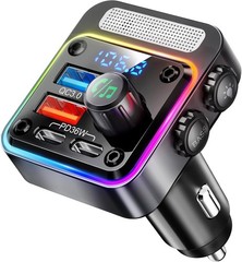 Nulaxy 54W Bluetooth 5.3 Car Adapter Charger 4-Port Fast Small, A-Black