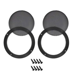 2x 6.5″ Black Car Speakers Cover Steel Mesh Sub Woofer Subwoofer Grill Protector
