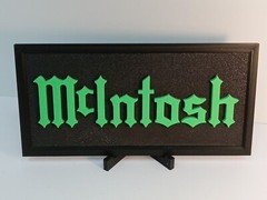 McIntosh Lettering Sign Green on Textured Black – 10.5 x 4.5 MUST SEE