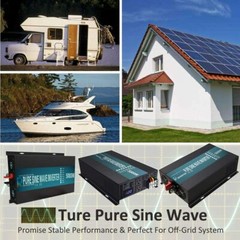 5000W Power Pure Sine Wave Inverter DC 12v 24v 36v 48V to 110V 120V AC Truck Car