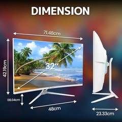 CRUA 32″ White Curved Monitor, 4K UHD (3840*2160P) 1500R VA Screen (CR320C)™