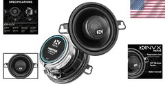200W Max 3.5″ Coaxial Car Speakers with Durable Construction & Built-in X-Overs