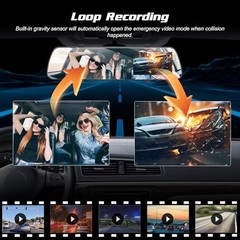 4″ IPS LCD Rear View Mirror Dash Cam – 1080P Dual Front & Rear Camera, 64GB Card