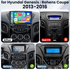 4+64G CarPlay Stereo Radio Android 13 For Hyundai Genesis Rohens Coupe 2013-2016