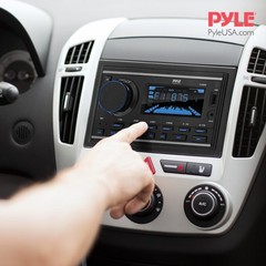 Pyle Power Amplifier Double DIN Bluetooth LCD Display Black Panel