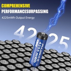 8 Pack 1.5V AA 4255mWh Rechargeable Lithium Batteries with Fast Charger Box NEW