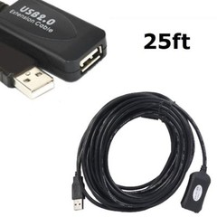 USB 2.0 Type A Male to Female Extension Signal Booster Cable Cord 25FT 50 FT