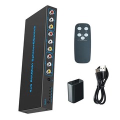 4 in 3 out AV Audio Video L/R Stereo Selector Box 4 Way RCA Switch Splitter Box
