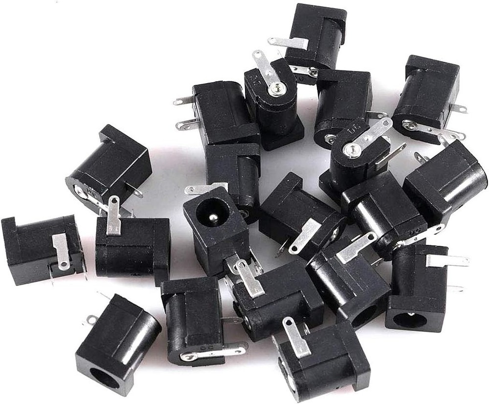 20pcs 3 Pin DC Power Connector PCB Mount Jack 5.5×2.1mm for Durable Electronics