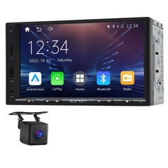 CAM+Eonon 7 inch QLED 2DIN Android Auto Car Stereo Radio CarPlay DSP GPS Sat Nav