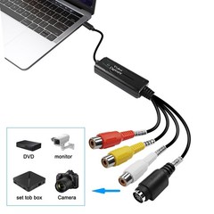 XMSJSIY RCA AV to USB C Converter 1 Channel AV NTSC PAL Video S Video/Compos…