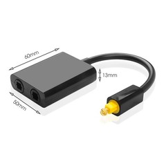 Toslink Optical Audio Splitter 1 In 2 Out SPDIF Digital Fiber Cable Adapter