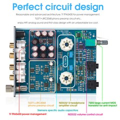 Douk Audio T4 Pro GE5654 Tube Stereo Preamp RIAA Phono Stage Headphone Amplifier