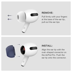 [4-Pair] WQNIDE Ear Tips for Airpods medium, 4 Pair (Black/Blue/Red/Green)