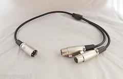 1x Premium XLR Male Plug To 2 XLR Female Jack Mic Audio Cable Adapter 1.5Ft 0.5M