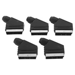 5 Pcs 21 Male Connector 21pin Universal Signal Plug SCART Audio Video