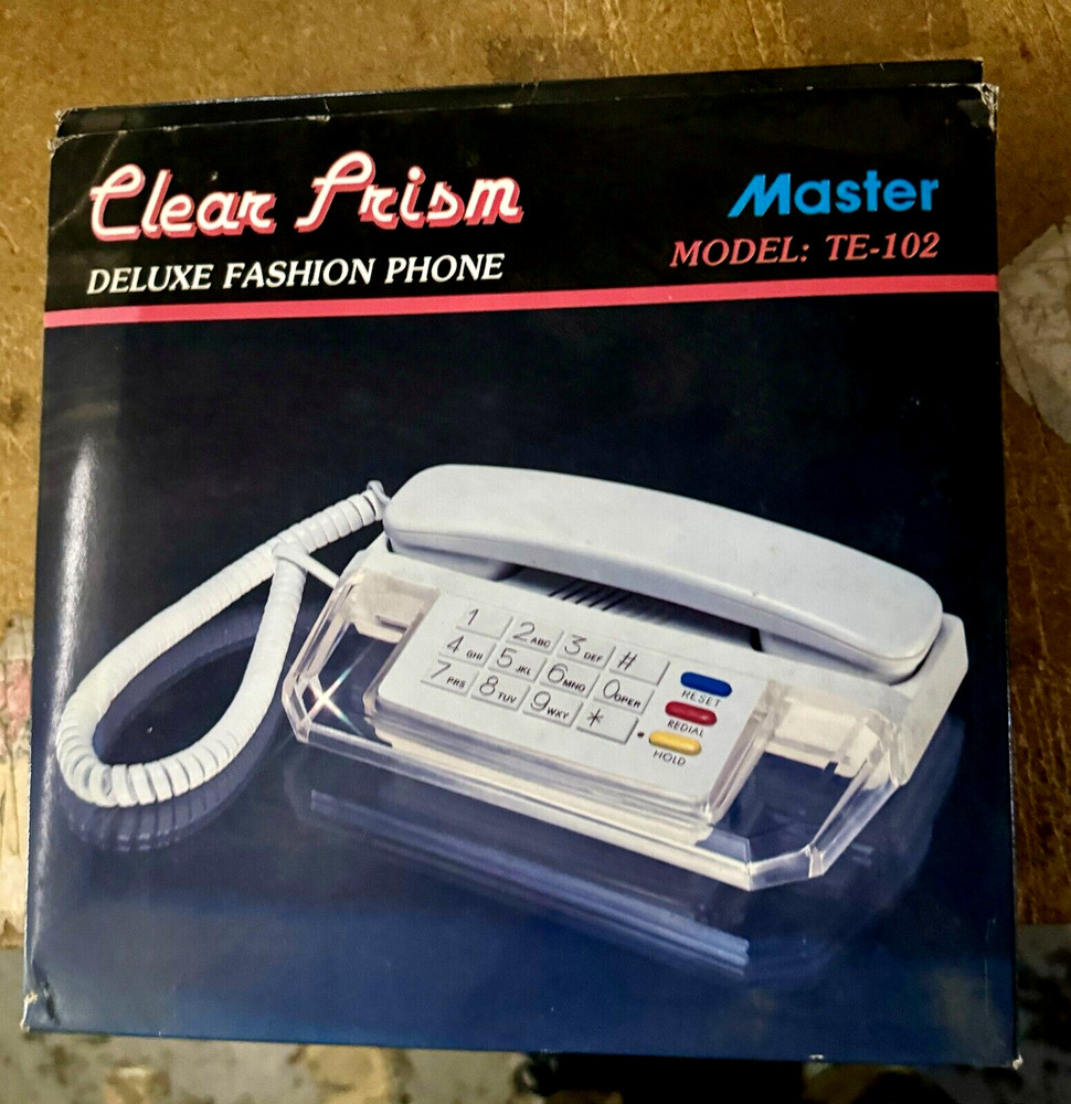 Clear Prism Deluxe Fashion Home Phone (Red/Clear) – TE-102 – NEW – VINTAGE
