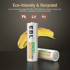 EBL AA AAA Rechargeable Batteries Ni-MH 1100mAh 2800mAh / Battery Charger Lot