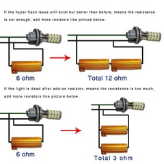 4X 50W 6ohm LOAD RESISTOR FIX LED LIGHT BULB ERROR FAST HYPER FLASH TURN SIGNAL