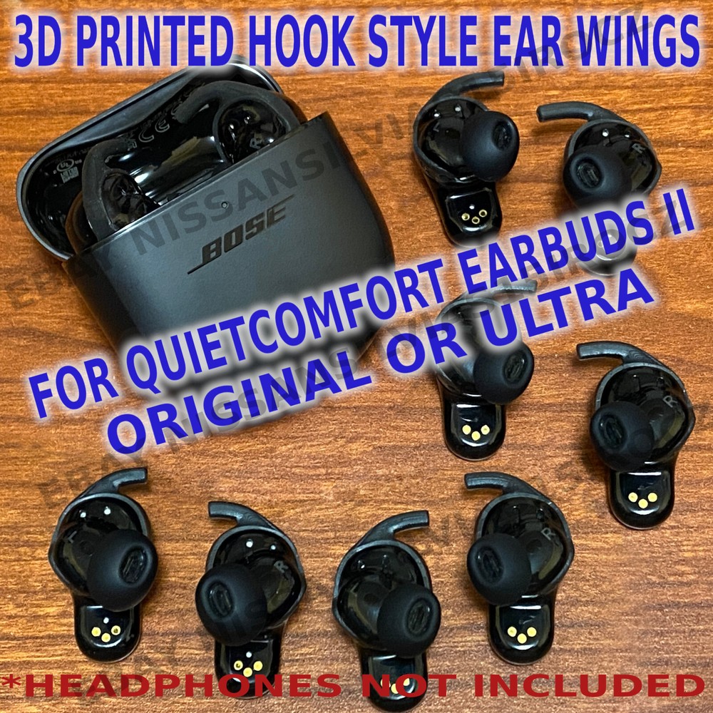 Ear Wings For Bose QuietComfort QC Earbuds II Headphones Hook Style No Slip