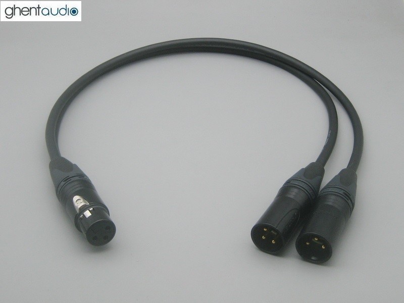 A17 — Mogami 2549 Neutrik 3P XLR Female to 2 x Male splitting Balanced Y-Cable