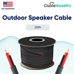 16AWG Speaker Cable Outdoor Direct Burial UV Wire Audio CL2 16/2 Gauge 250-500ft