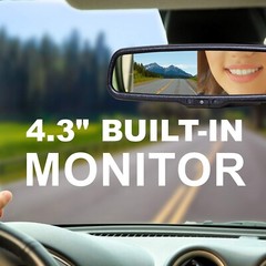 4.3″Car Rear View Mirror Monitor with No1 Bracket Backup Camera License Plate US