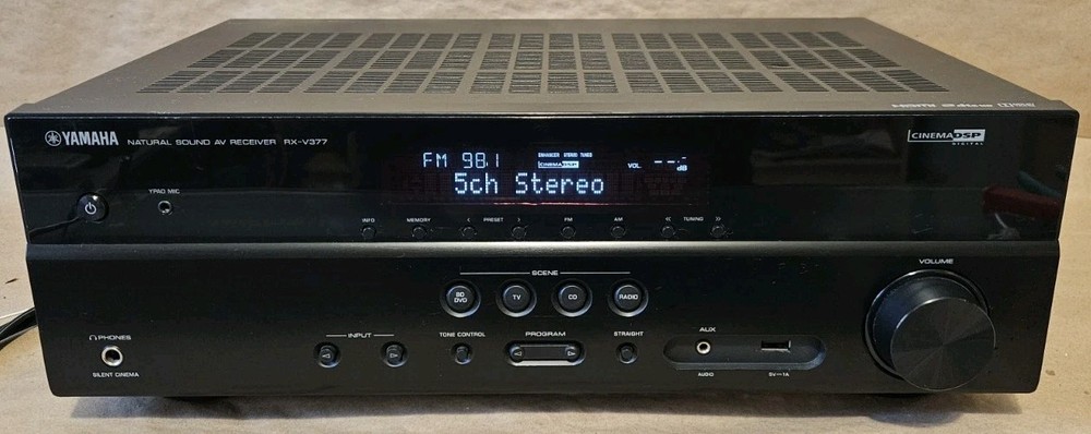 Yamaha RX-V377 – 5.1 Ch 4K ARC HDMI Home Theater Surround Sound Receiver Stereo
