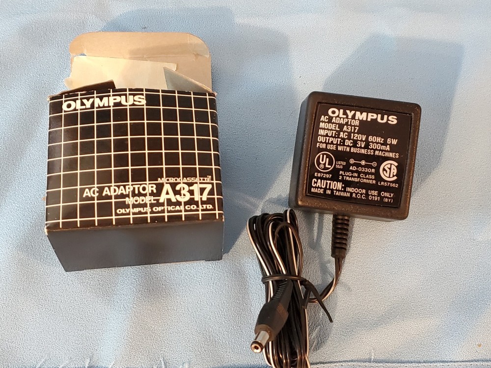 Genuine Olympus Microcassette AC Adapter 3V 300mA P/N A317