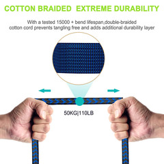 3.5Mm Male to Female Extension Stereo Audio Extension Cable 3FT, Cotton-Braided