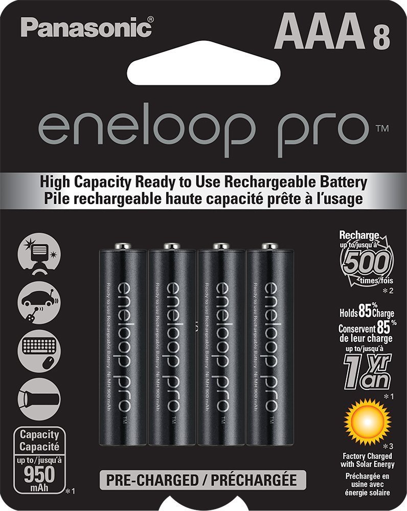 Panasonic Eneloop Pro AAA NiMH 950mAh Rechageable Batteries 8 Pack