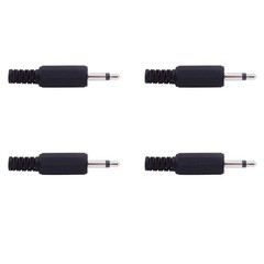 4pack 3.5mm 1/8 Inch Replacement Repair Plug Jack Ts Mono Male Plug 3.5mm Solder