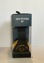 True Religion Headphones Black And Gold W/Dust Bag