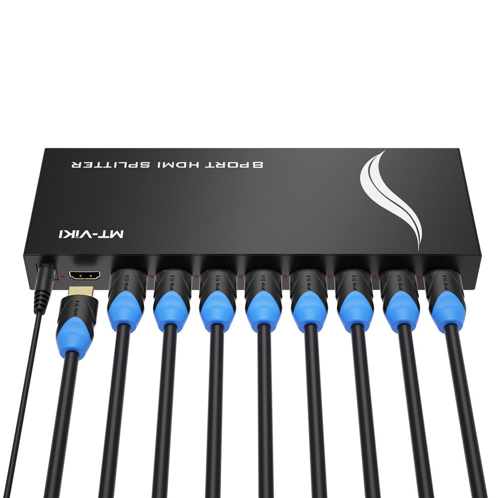 MT-VIKI 4K Powered HDMI Splitter 1 in 8 Out 1×8 for TV Satellite Monitor