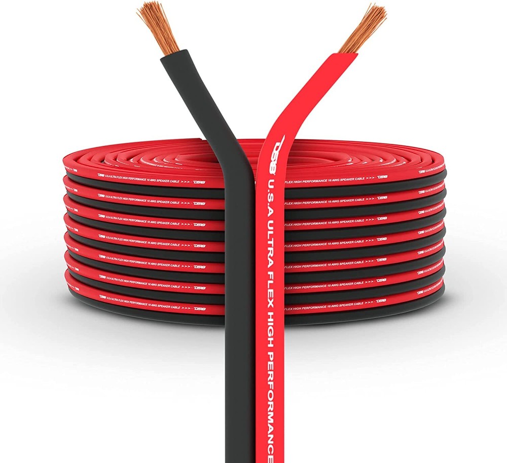 DS18 SW-16GA-100RB 16-GA Ultra Flex Speaker Wire Red and Black 100 Ft